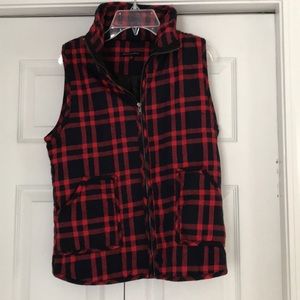Plaid puffer vest